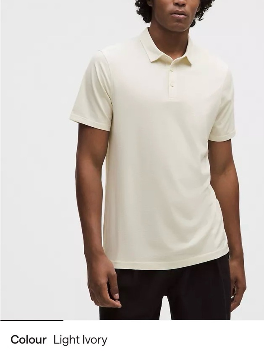 Lululemon Evolution polo Light Ivory Men's Shirt Classic Short Sleeve size 
M